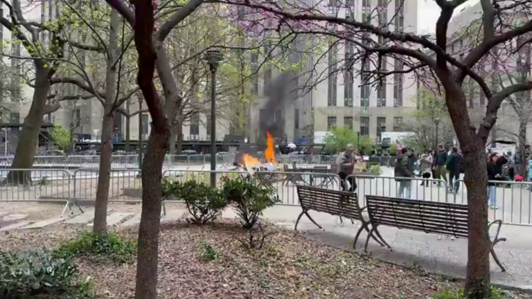 Man Sets Himself on Fire Outside Court Building Hearing Trump Case in New York