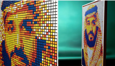Saudi Artist Creates Portrait of Crown Prince Using Rubik's Cubes