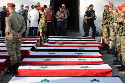 Title: Syria Bids Farewell to Victims of the Military Academy Attack Amidst a Climate of Mourning