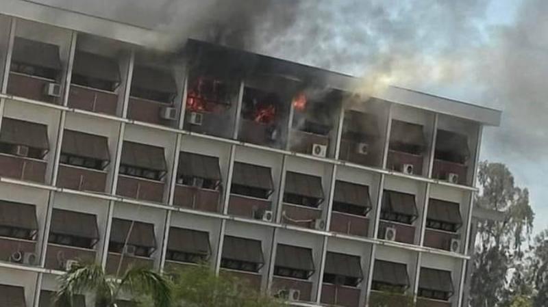 Title: Fire Breaks Out in the Faculty of Medicine Building at Assiut University