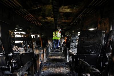 Victims in Train Fire During General Strike in Bangladesh