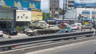 Tank on the Jounieh Highway: Severe Traffic Jam