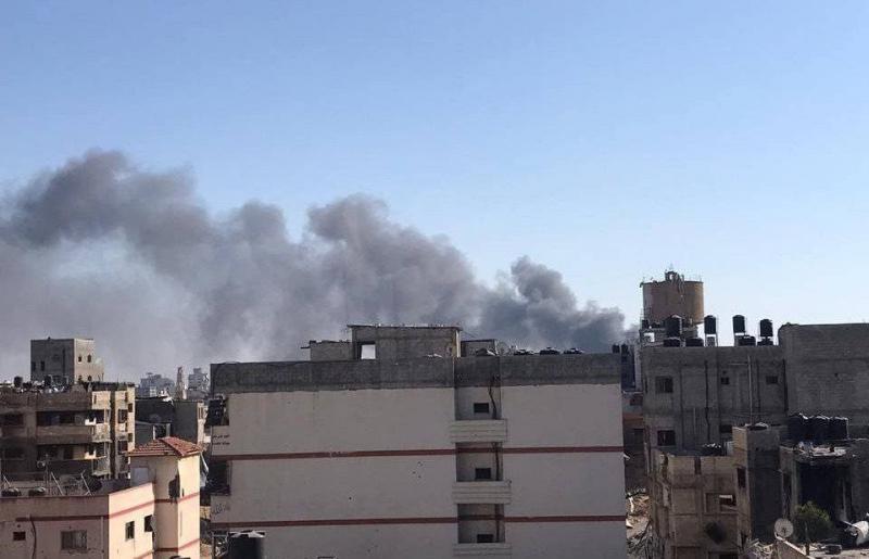 Large Fire Near Al-Kanz Mosque in Western Gaza