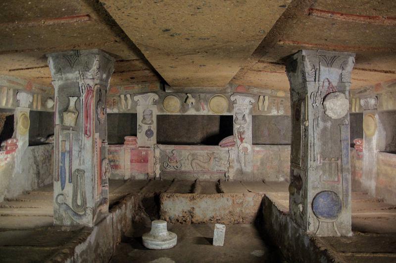 # Archaeological Discovery in Italy: Dining Hall with Black Walls