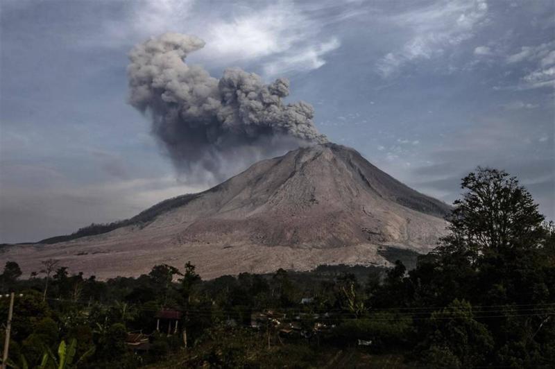 Eruption of Mount Ibu Volcano in Indonesia