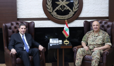 Lebanese Army Commander Discusses Conditions in Lebanon and the Region with Russian Envoy