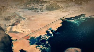 Saudi Arabia: Recent Aerial Shot of "The Line" Project Site