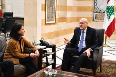 Miqati Meets Baerbock: It's Time to Find a Permanent Solution to the Palestinian Issue
