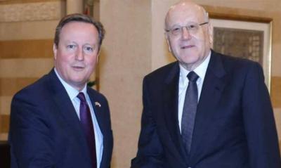 Cameron and Mikati Discuss Ways to Alleviate Tensions in Southern Lebanon