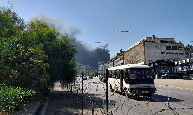Fire Near Al-Jumhour School in Lebanon (Video)