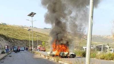 Casualties in Israeli Airstrike on Car in Nabatiyeh (Video)