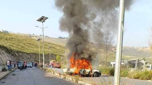 Casualties in Israeli Airstrike on Car in Nabatiyeh (Video)