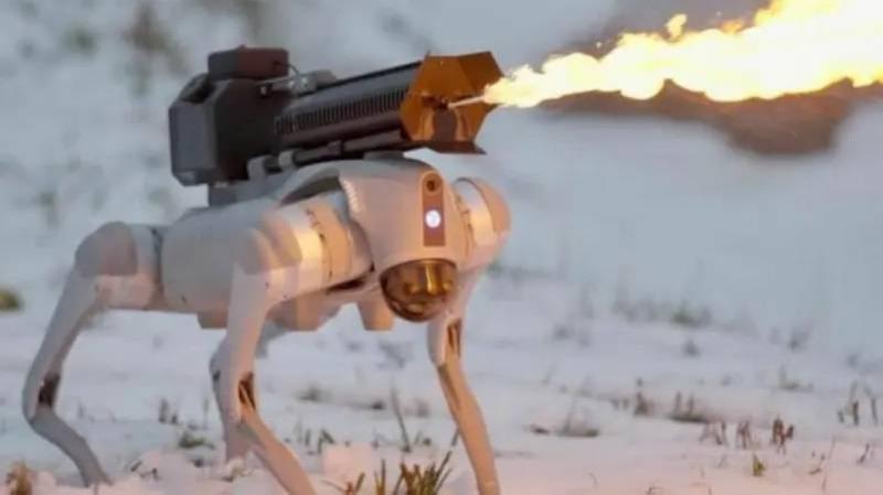The World's First Robot Dog Equipped with a Flamethrower