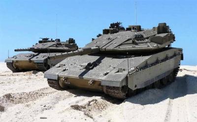 Title: "Al-Qassam Destroys Two Israeli Merkava Tanks"