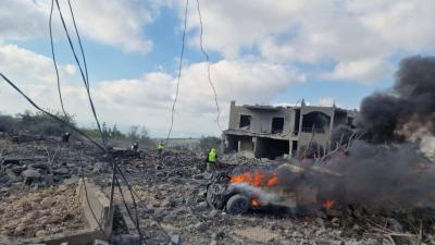 Casualties from Israeli Airstrike on the Town of Shama in Southern Lebanon