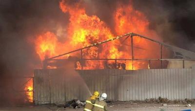 # Explosions and Fireworks Due to Large Fire in Baghdad (Video)