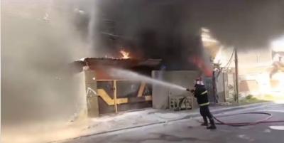 Fire in Raw Material Warehouse in Baghdad