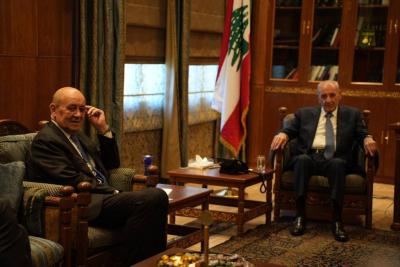 Before Leaving Lebanon.. Le Drian Meets Berri and Contacts Mikati