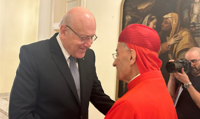 Mikati in Bkirki: Private Meeting with the Patriarch Before the Beatification Mass