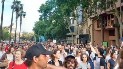 Demonstration in Barcelona Against Overtourism