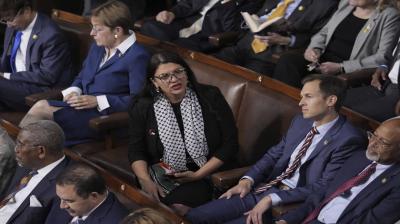 Video - Congresswoman Holds "War Criminal" Sign Towards Netanyahu During His Speech