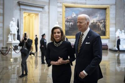 Pelosi Briefs Biden on "Sad News" via Phone Call