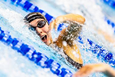 Hask Wins Gold in Women's 100 Meter Butterfly at Swimming Competitions