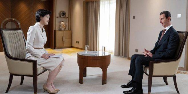Assad to Chinese CCTV: The War in Syria is Not Over, and I Value Reconciliation Efforts