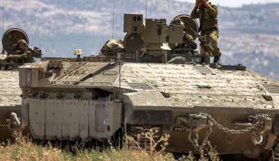 Title: Israeli Troop Carrier Destroyed by Anti-Tank Missile in Gaza