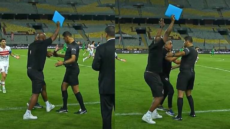 Video: Zamalek Coach Sparks Controversy After Pushing Referee