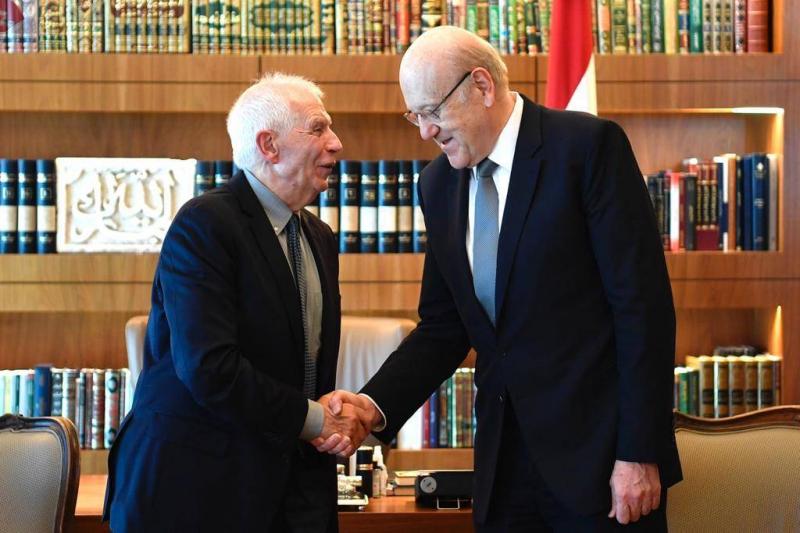 Borrell Visits Mikati and Berri: Our Priorities are to Avoid Regional Escalation and Achieve Peace