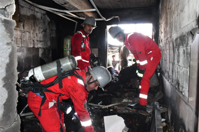 Rescue of 70 Visitors from Fire in a Hussainiya in Karbala (Photos)