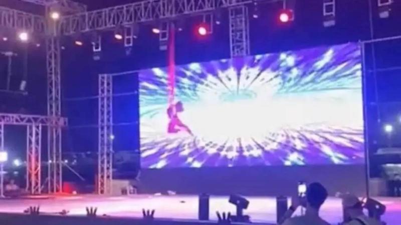 Circus Performer Falls in Front of Audience