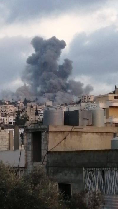 بالصورة - غارة اسرائيلية عنيفة بين الشهابية وكفردونين