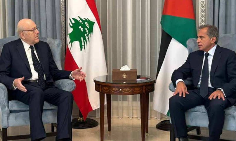 رئيس الوزراء الاردني خلال استقباله ميقاتي: نرفض العدوان الإسرائيلي