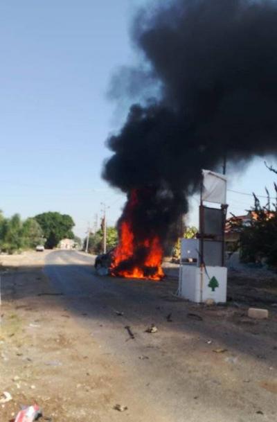 استهداف سيارة على طريق بيوت السياد والعامرية