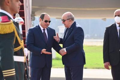 السيسي يستقبل تبون في مطار القاهرة (فيديو)