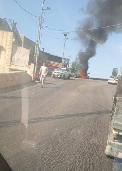 بالفيديو.. استهداف سيارة على مفرق عاليه - القماطية