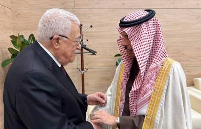 بن فرحان ناقش مع الرئيس الفلسطيني أوضاع غزة