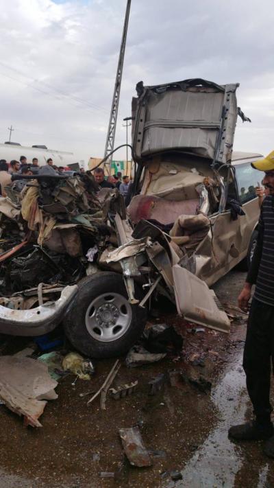 مصرع وإصابة 14 شخصًا بحادث في البصرة