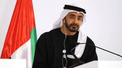 وزير خارجية الإمارات يبحث هاتفياً مع نظرائه الأردني والعراقي والمصري الأوضاع في سوريا