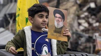 صورة لقبر نصرالله الموقّت في ضاحية بيروت الجنوبية