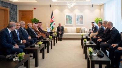 ملك الأردن يستقبل الوزراء العرب والأجانب المشاركين باجتماعات العقبة حول سوريا