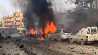إنفجار سيارة مفخخة أمام المسجد الكبير في منبج شرقي حلب