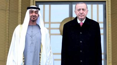 محمد بن زايد وأردوغان يبحثان أهمية تعزيز أسباب السلام في ‏المنطقة