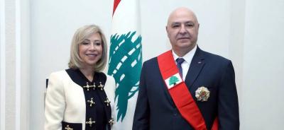 اللبنانية الأولى تلتقي قرينة رئيس الجمهورية السابق