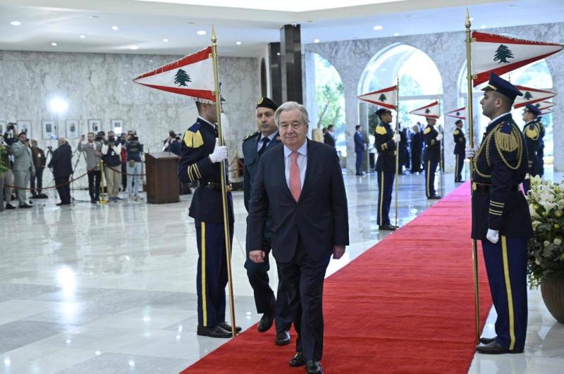 غوتيريش: الأمم المتحدة تساند لبنان في إعادة بناء مؤسساته (صور)