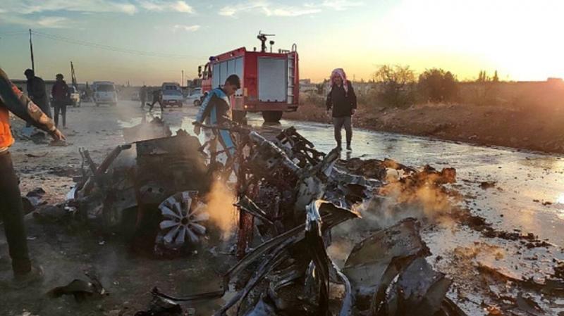 بالفيديو والصور- 15 قتيلا وإصابات بانفجار سيارة مفخخة في منبج شرقي حلب