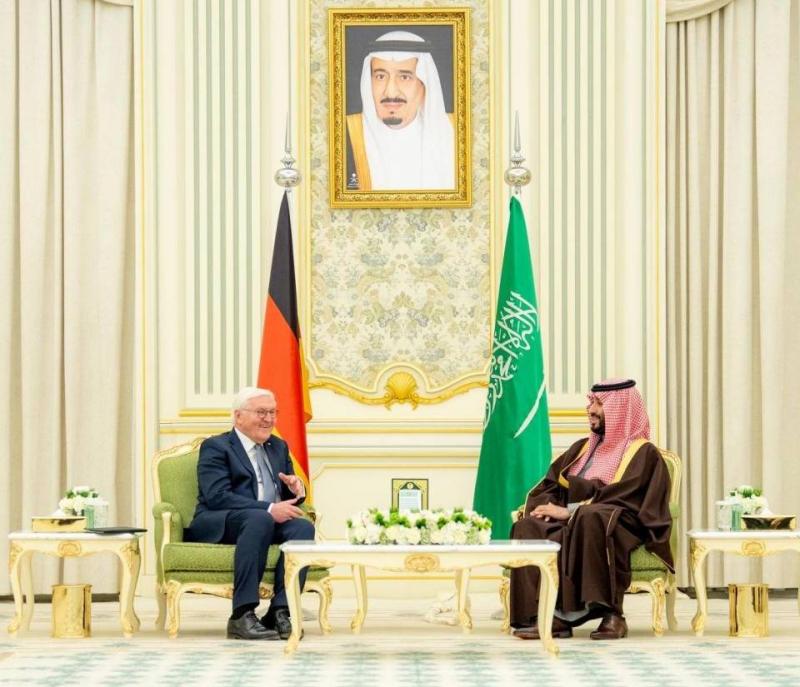 ولي العهد السعودي والرئيس الألماني يعقدان جلسة مباحثات رسمية