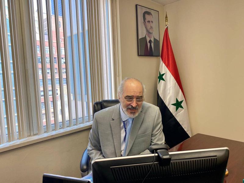 بيان لنائب وزير الخارجية والمغتربين ومندوب سورية الدائم لدى الأمم المتحدة بشار الجعفري لرئاسة مجلس الأمن حول الحالة في الشرق الأوسط.